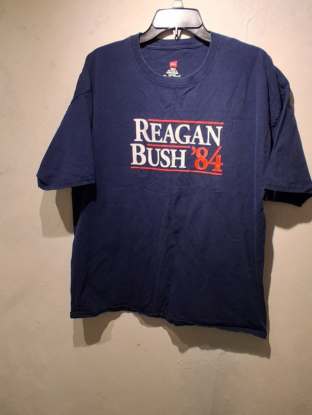 Vintage Reagan Bush '84 Navy Graphic Tee Hanes 2XL